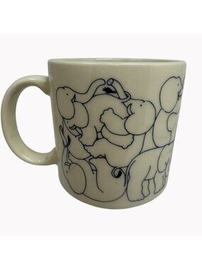Taylor & NG Elephants Ani-Mates Naughty Orgy Coffee Mug 1984 Ceramic